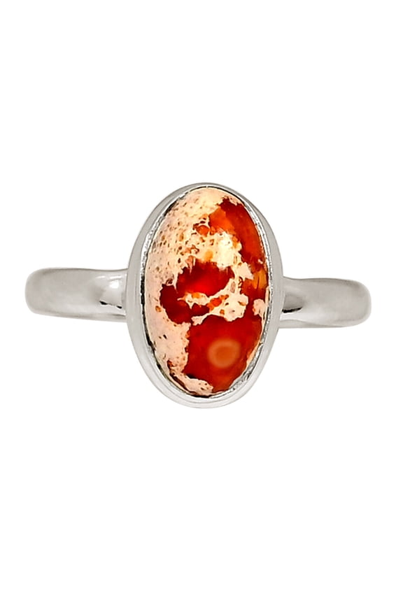 Natural Cantera Opal - Mexico 925 Sterling Silver Ring Jewelry s.7 ALLR-28957