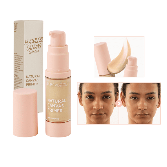 RUBY VIBE CO Natural Canvas Primer Radiant Nude Beige, Lightweight, Matte Makeup Base 0.5 fl oz (15 ml)