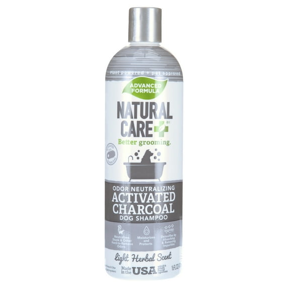 Natural Care Advanced Formula Odor Neutralizing Activated Charcoal Dog Shampoo - Light Herbal Scent - 16 oz.