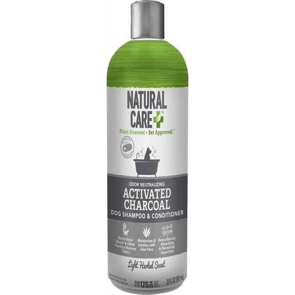 Natural Care Charcoal Shampoo for Dogs - Light Herbal Scent- 20oz.