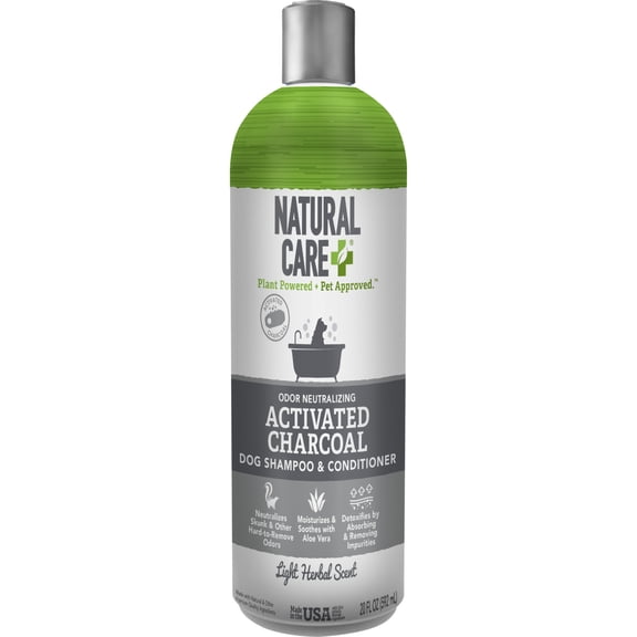 Natural Care Charcoal Dog Shampoo - Light Herbal Scent, 20 fl oz