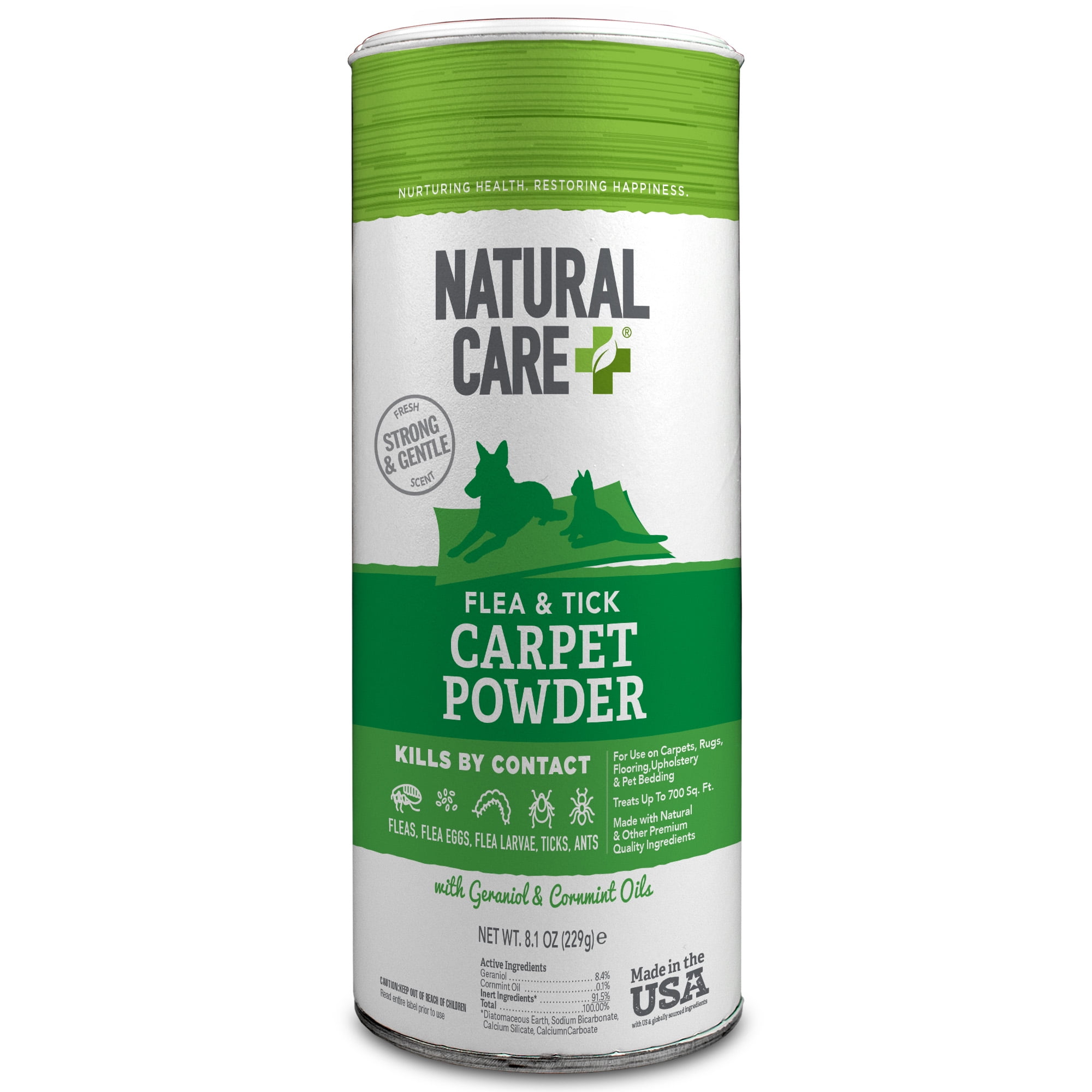Natural Care Flea And Tick Carpet Powder Treatment For Rugs Or Pet Bedding 8 1 Ounce Canister Com