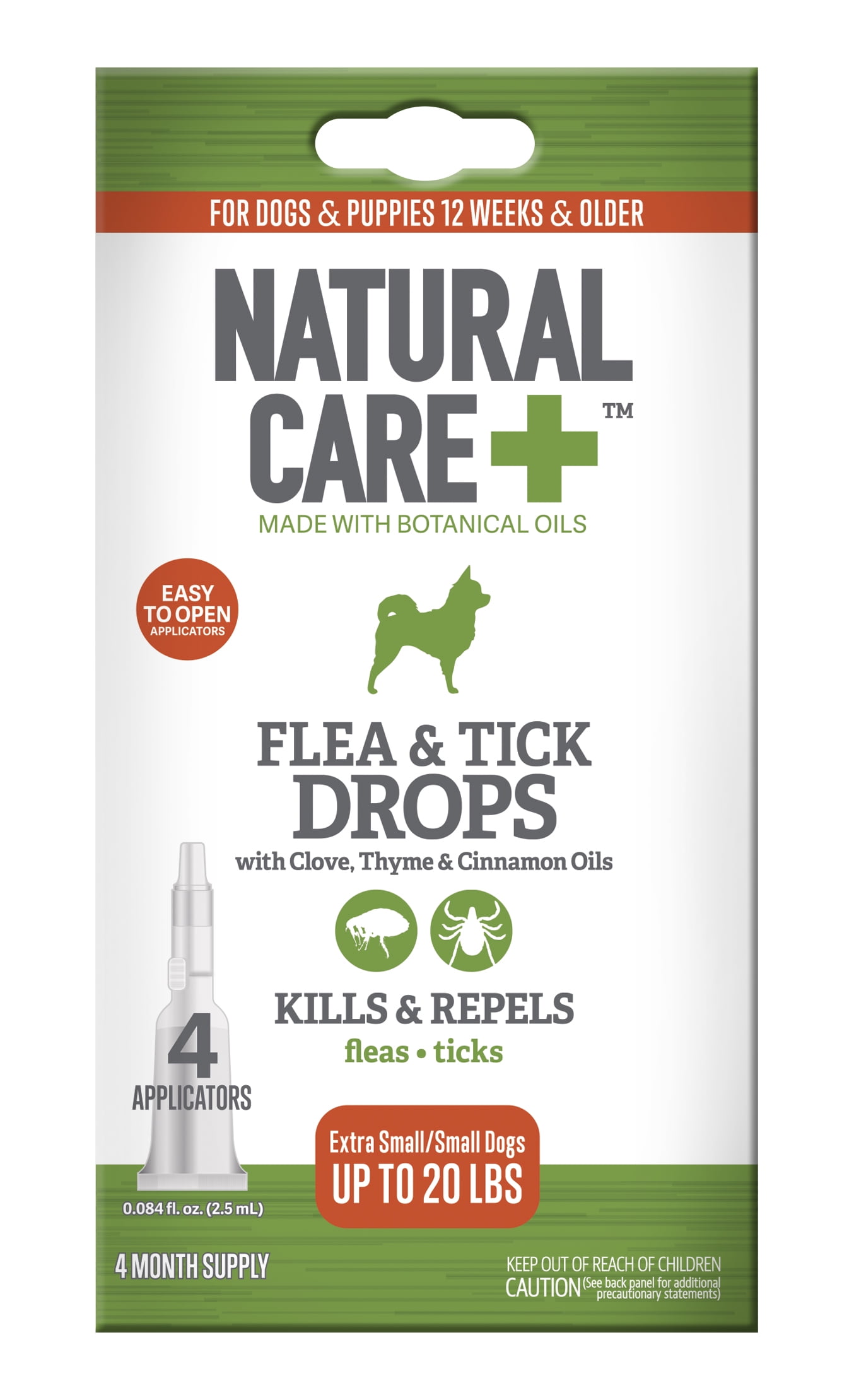 Natural Care Flea and Tick Drops XS S for Dogs 16 40 lbs. 4