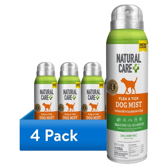 (4 pack) Natural Care Flea and Tick Spray for Dogs - 14oz.