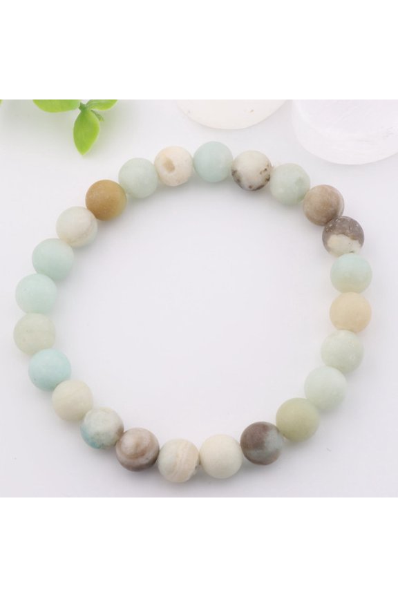 Natural Caribbean Blue Calcite Bracelet - Metal-Free 8mm Gemstone Accessory | Stone Beads Bracelet | Focus on Heart Chakra | Stunning Gem Patterns Tones | Unveil the natural splendor of the
