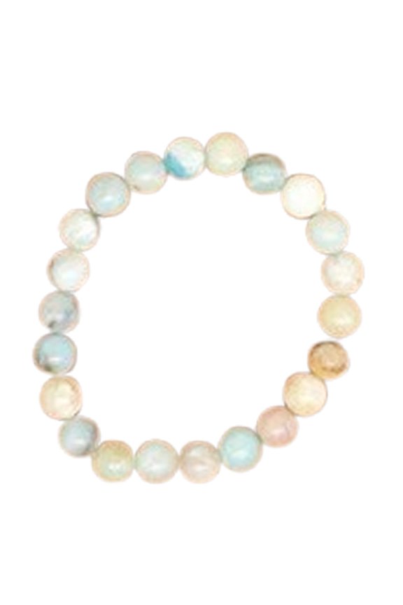 Natural Caribbean Calcite 8mm Round Shape Smooth Cut Beads Stretchable Bracelet For Men & Women. Unisex Bracelet