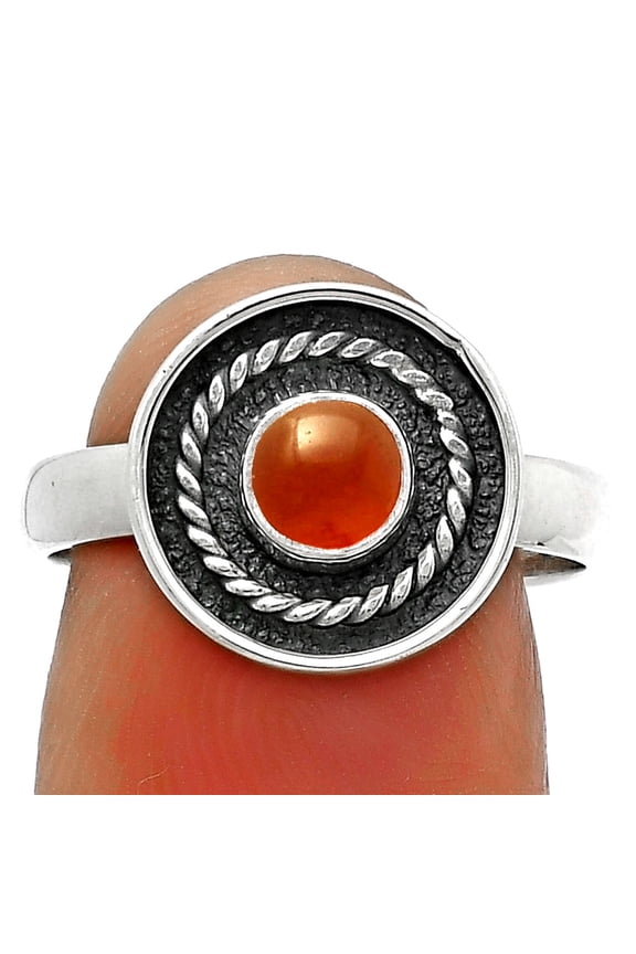 Natural Carnelian 925 Sterling Silver Ring s.7 Jewelry R-1439 SDR175726