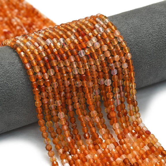 Natural Carnelian Beads Strands Energy Cut Double Terminated Point Beads Faceted Bicone 4x4.5mm Hole: 0.4mm about 83pcs/strand 14.96 inch(38cm) Carnelian