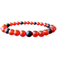 thumbnail image 1 of Natural Carnelian & Matte Onyx 8mm Round Shape Smooth Cut Beads Stretchable Bracelet for Men & Women., 1 of 3