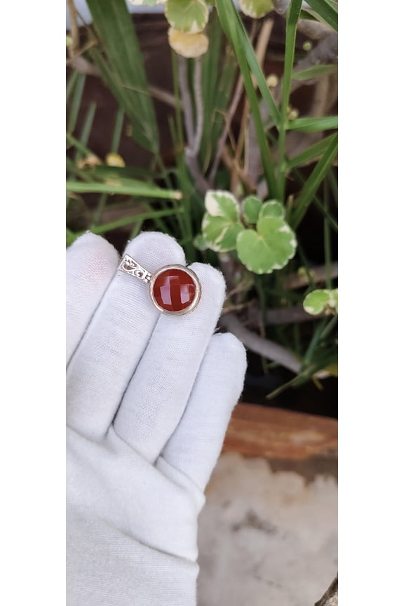 Natural Carnelian Pendant, Round Pendant, Handmade Pendant, Stylish Pendant, Birthday Gifts For Your Love