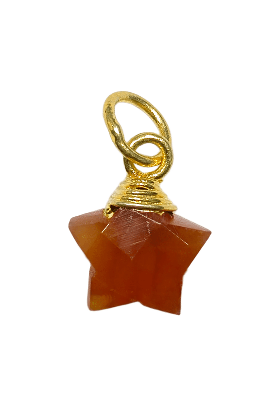 Natural Carnelian Star Pendant Energy Healing Crystal Jewelry, Handmade Bohemian Gift