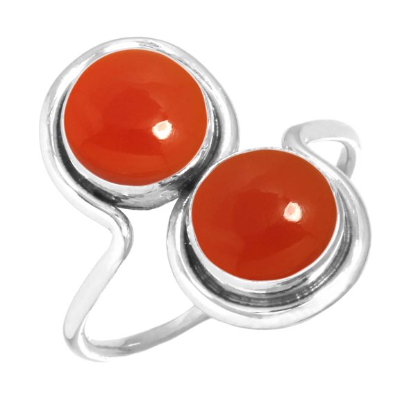 Natural Carnelian Women Jewelry 925 Sterling Silver Ring