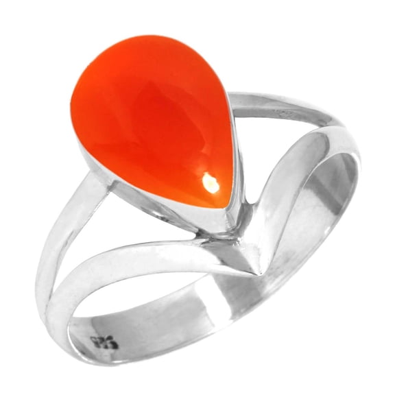 Natural Carnelian Women Jewelry 925 Sterling Silver Ring