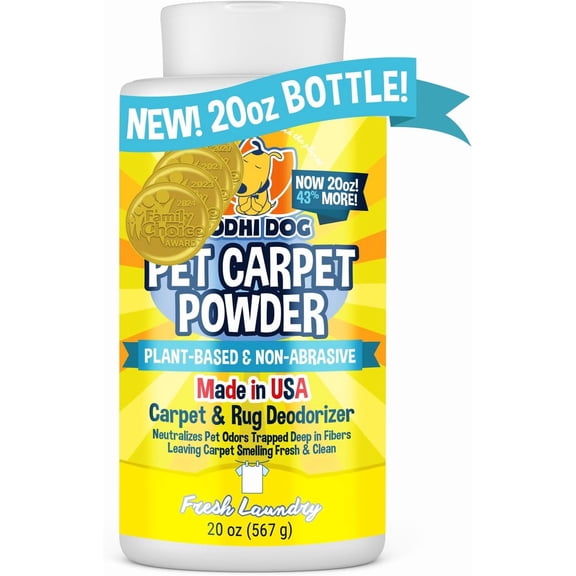 Natural Carpet Deodorizer Powder - Dry Pet Smell Eliminator & Urine Odor Remover - Loosens Fur & Dirt - Plant-Based Room Freshener for Vacuuming Home - Fresh Laundry (Pack of 1)