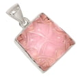 thumbnail image 1 of Natural Carved Rose Quartz 925 Sterling Silver Pendant Jewelry ALLP-26652, 1 of 1