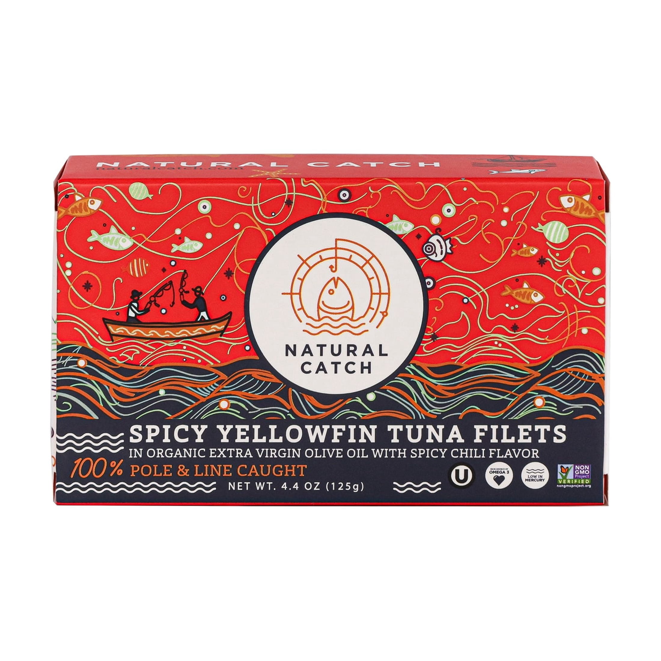 Natural Catch Spicy Chili Yellowfin Tuna in Organic Extra Virgin Olive Oil 4.4 oz