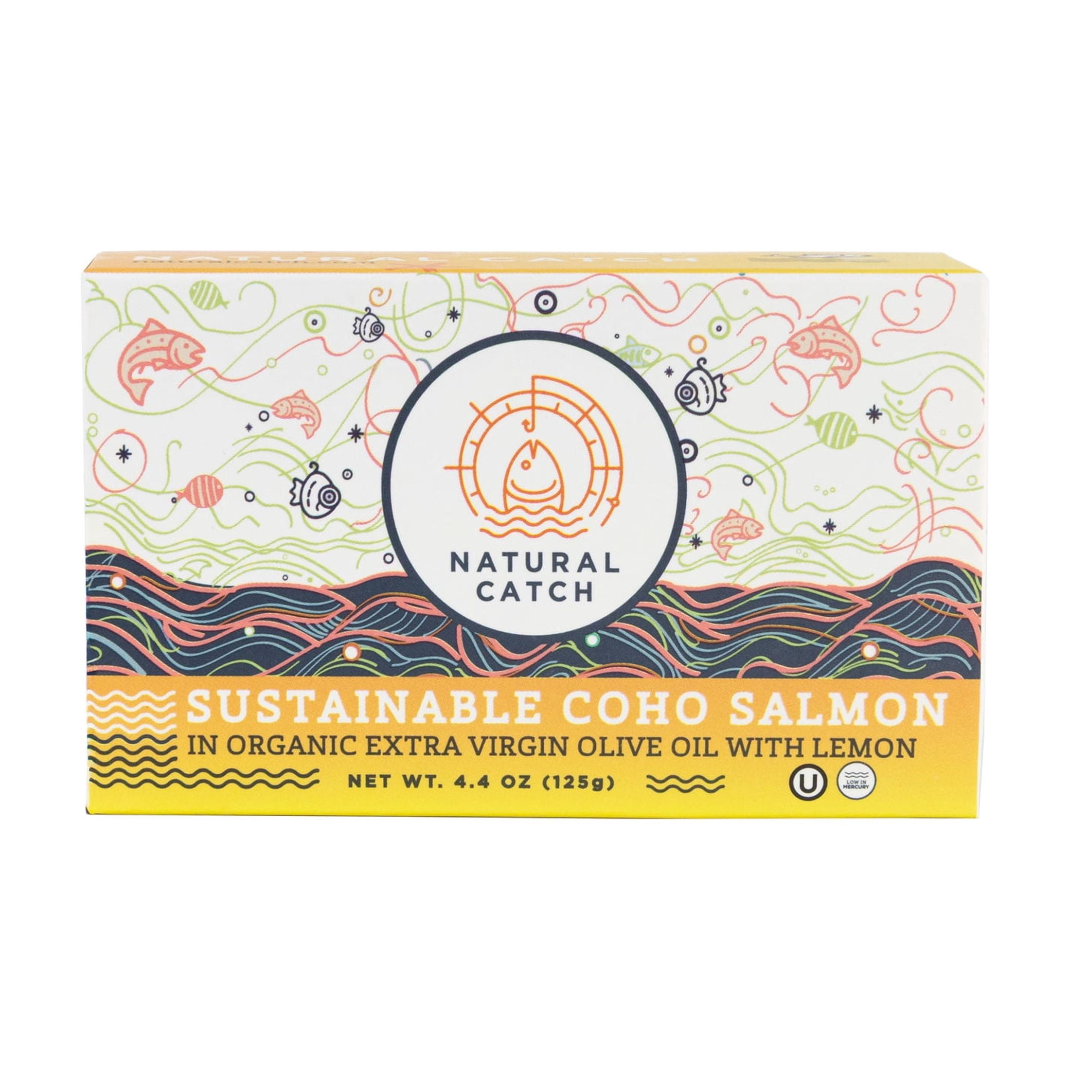 Natural Catch Coho Salmon with Lemon in Organic Extra Virgin Olive Oil 4.4 oz
