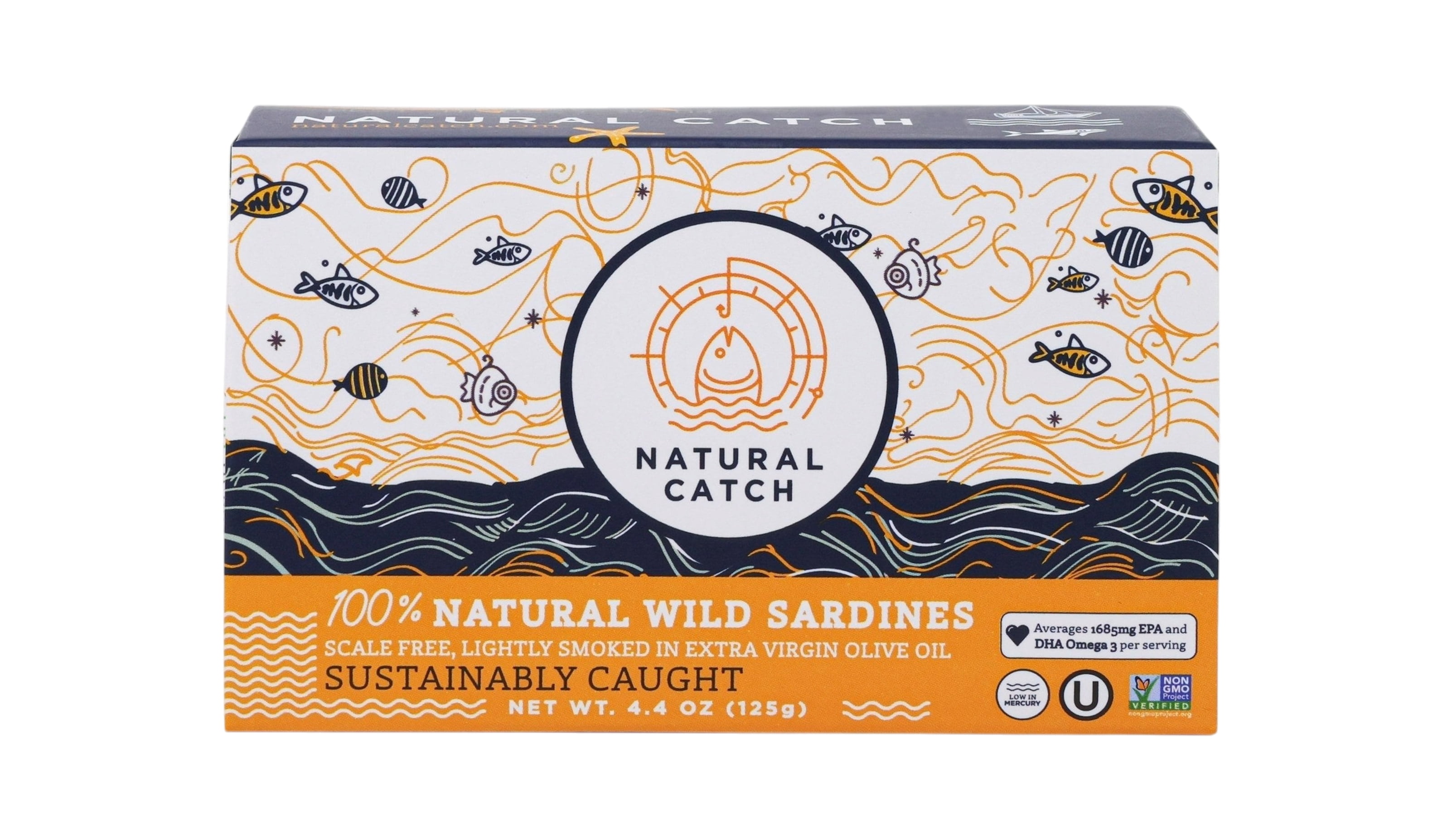 Natural Catch Wild Sardines in Organic Extra Virgin Olive Oil 4.4 oz