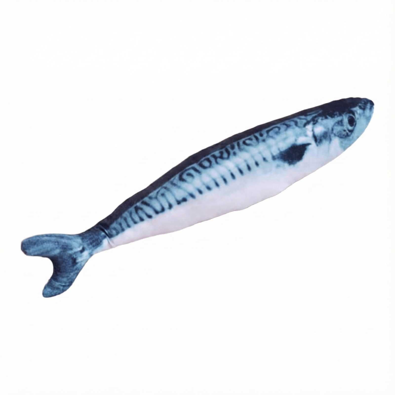 Natural Catnip Filled Mackerel Fish Toy, Teething Relief Grinding Stick for Cats, Soft Interactive Plush Chew Toy for Daily Exercise and Fun