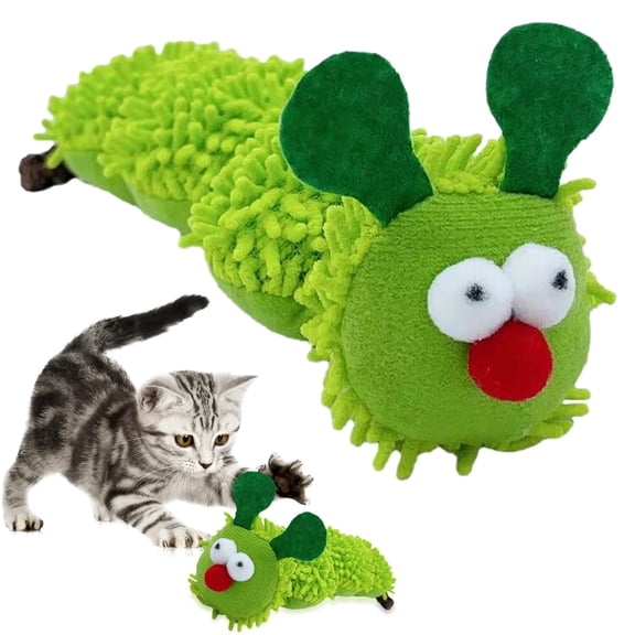 Natural Catnip Toy, Bite Resistant, Soft Caterpillar Toys, Fluffy Kitten Toy Soft Cat Pillows Toys, Kitten Caterpillar Catnip Toys,Indoor Interactive Cat Kicker Toys for All Age Cat