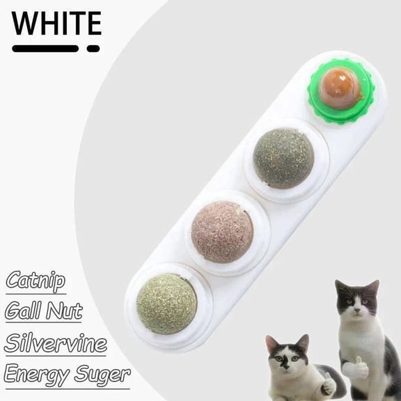 Natural Catnip Toys Silvervine Balls Teeth Cleaning Dental Wall Treats Extra Cat Energy Ball Edible Cat Lick Healthy Kitten Chew