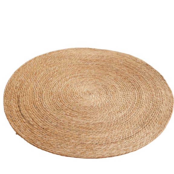 Natural Cattail Round Cat Scratcher Pad, Hand-Woven Multi-Use Furniture Protector Mat 13.78 Inch