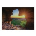thumbnail image 1 of Natural Cave Cutting Board, Canyon at Sunset Time from the Cave Exploration Theme Secret Perspective, Decorative Tempered Glass Cutting and Serving Board, Small Size, Green Orange, by Ambesonne, 1 of 5