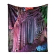 thumbnail image 1 of Natural Cave Soft Flannel Fleece Throw Blanket, Stalactites Typical Chinese Karst Wonders Deep in Planet Picture, Cozy Plush for Indoor and Outdoor Use, 50" x 60", Multicolor, by Ambesonne, 1 of 5