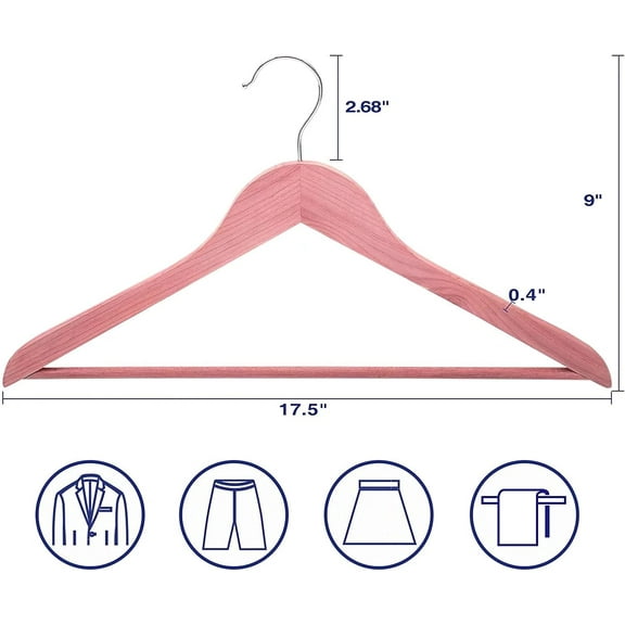 Natural Cedar Hangers 24 Pack, Slim Wooden Coat Suit Hangers with 360° Rotating Hook,  & Space Saving