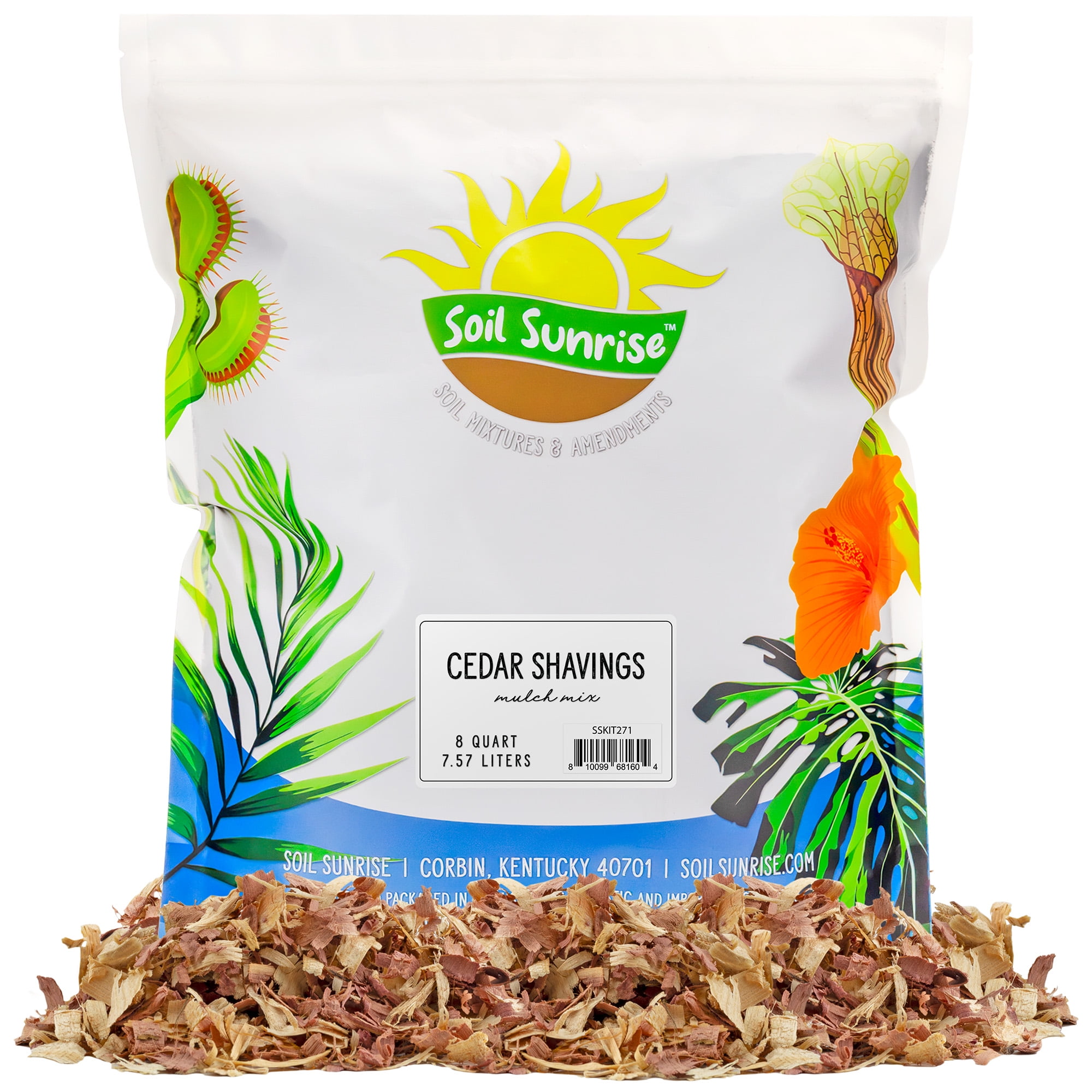 Natural Cedar Shavings Mulch / Bedding (8 Quarts), Garden Mulch and