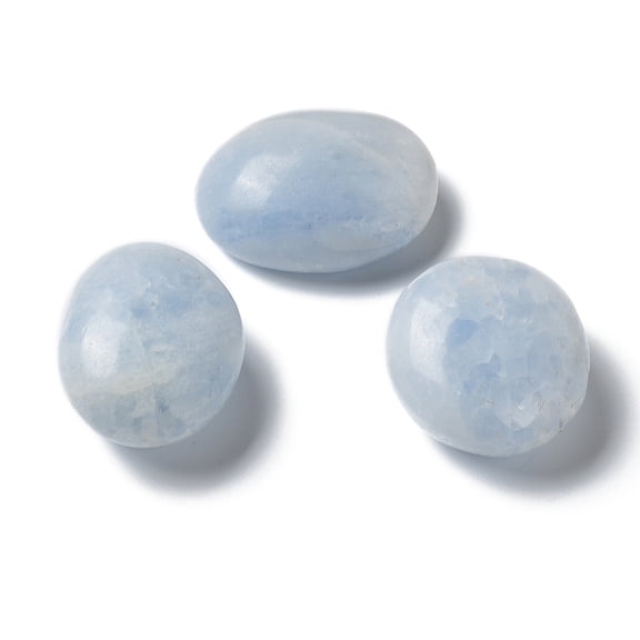 Natural Celestite/Celestine Oval Healing Stones Pocket Palm Stones for Reiki Ealancing 37-43x43-53x22.5-27.5mm