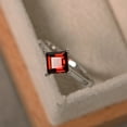 thumbnail image 1 of Natural Certifed 925 Sterling Silver Garnet Gemstone Handamde Ring For Woman And mens Birthstone gift Ring Wedding Gift Ring square cut, silver, solitaire ring, January birthstone,, 1 of 3