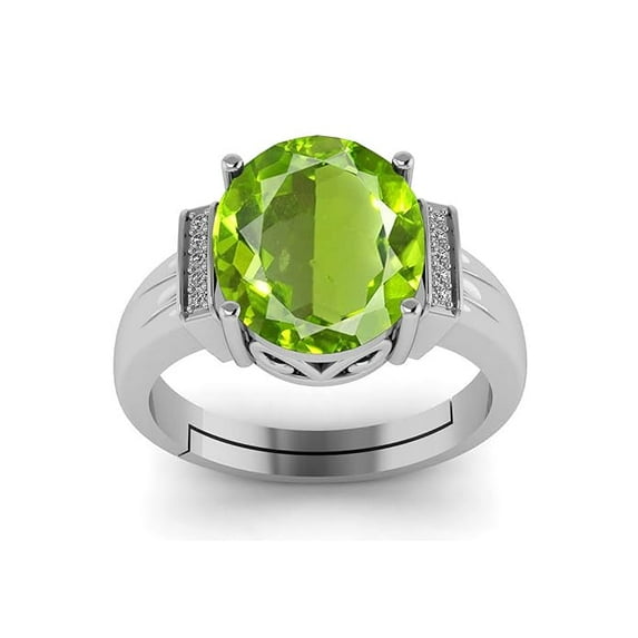 Natural Certifed 925 Sterling SilverGold Plated Green Peridot Gemstone Ring Woman And Men