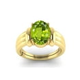 thumbnail image 1 of Natural Certifed 925 Sterling SilverGold Plated Green Peridot Gemstone Ring Woman And Men, 1 of 3