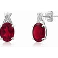 thumbnail image 1 of Natural Certifed Red Ruby gemstone Stud Earring Woman Wedding Enegagment gift Earring, 1 of 1