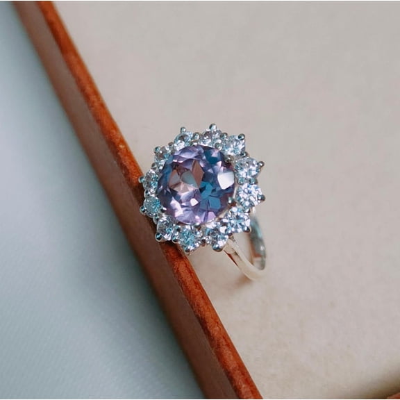 Natural Certifed alexandrite ring, 925 Sterling Silver Ring, Color ...