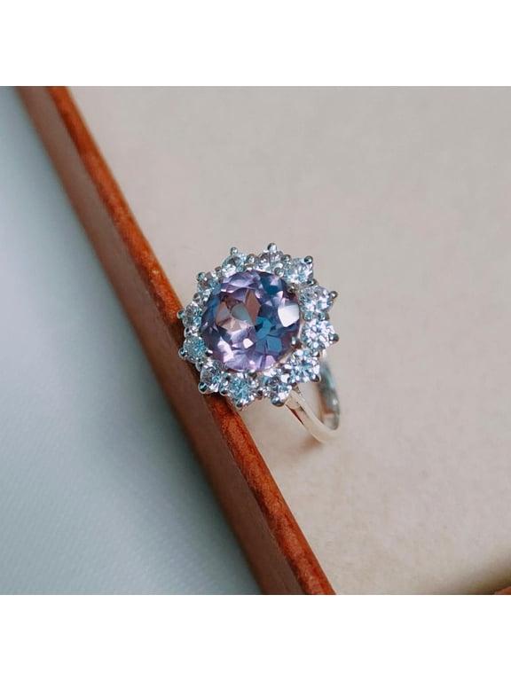 Natural Certifed alexandrite ring, 925 Sterling Silver Ring, Color Change Stone Ring, Oval Cut Alexandrite, Ring for Gift