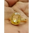 thumbnail image 1 of Natural Certified 6 Ct Yellow Sapphire / Pukhraj 925 Sterling Silver 14K Goldplated Astrological Purpose Ring Handmade Ring For Man & Woman, gift for her, 1 of 5