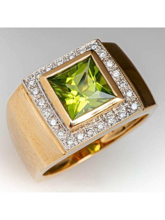 Natural Peridot Gemstone Men Ring 925 Sterling Silver Men ring Wedding ring August Birthstone ring engagement ring ring for DadPromise Gift