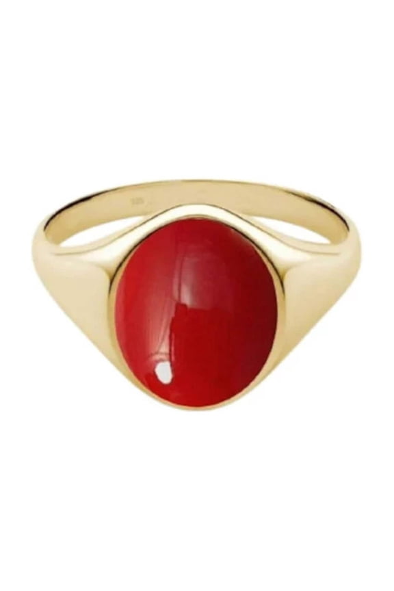 Natural Certified Red Coral Gemstone Moonga Astrological Ring 925 Sterling Silver Handmade Birthstone Jewelry Ring For Men