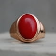 thumbnail image 1 of Natural Certified Red Coral Gemstone Moonga Astrological Ring 925 Sterling Silver Handmade Birthstone Jewelry Ring For Men, 1 of 3