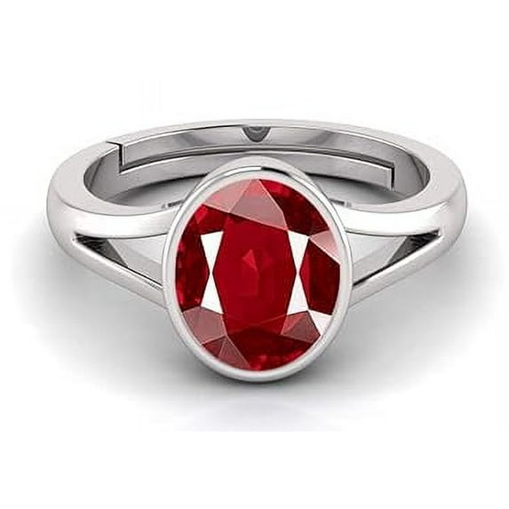 Natural Certified Ruby Manik Gemstone 925 Sterling Silver Ring for Men & Women Birthstone Gift Ring