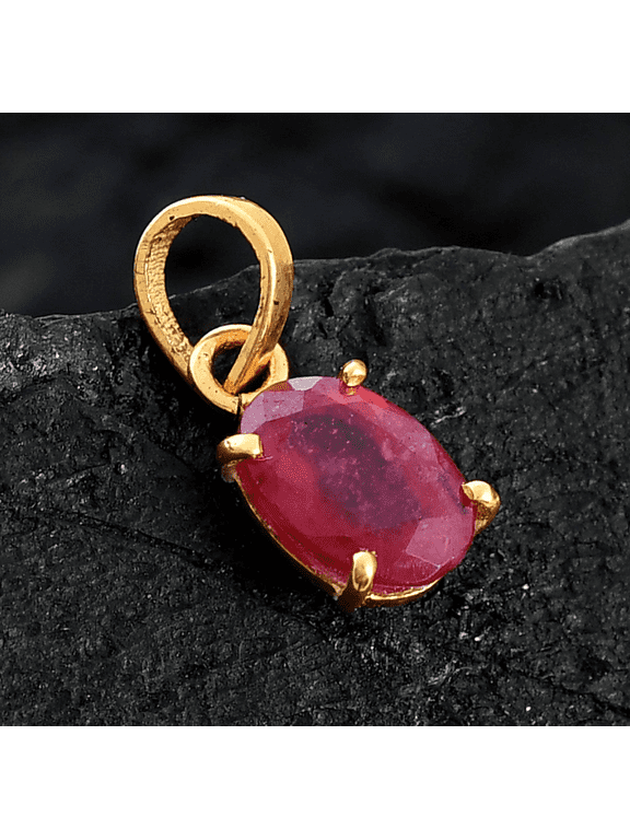 Natural Certified Ruby Pendant For Her, 14k Gold Locket For Gift For Weeding