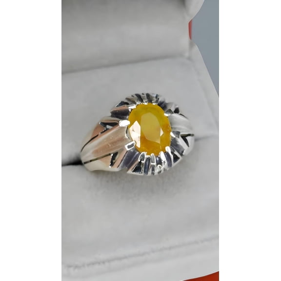 Natural Certified Yellow Sapphire/Pukhraj Gemstone Handmade Ring For Woman And men's Birthstone Gift Ring Halloween Gift