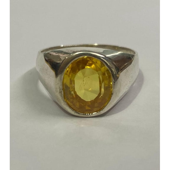 Natural Certified Yellow Sapphire/Pukhraj Gemstone Handmade Ring For Woman And men's Birthstone Gift Ring Halloween Gift
