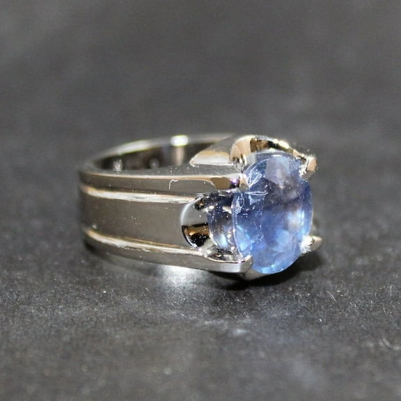 Natural Ceylon Blue Sapphire Neelam Stone Ring for Men & Women with 925 Sterling Silver Handmade Ring Birthstone Gift Ring Men