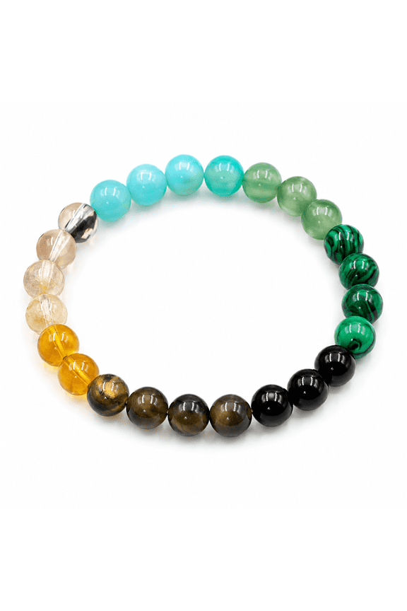 Natural Chakra Beaded Bracelet 8mm Multicolor Gemstone Stretch Bracelet Adjustable 6.37.87 Inch Crystal Energy Stone Wrist Jewelry for Women Men Daily Wear & Gift