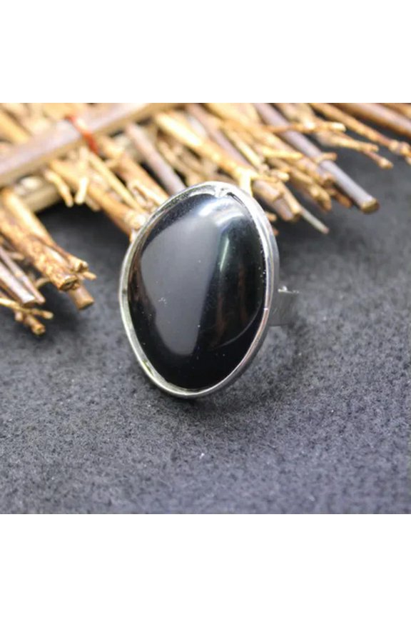 Natural Chakra Crystal Oval Irregular Ring Quartz Opening Jewelry Healing Reiki