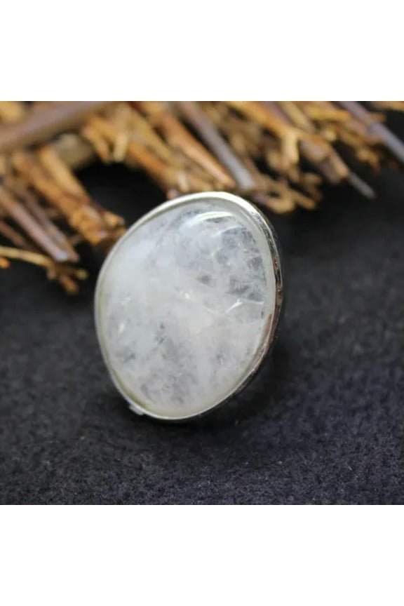 Natural Chakra Crystal Oval Irregular Ring Quartz Opening Jewelry Healing Reiki