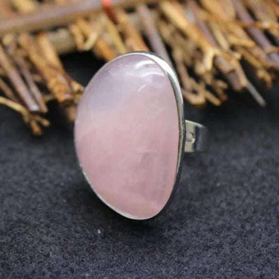 Natural Chakra Crystal Oval Irregular Ring Quartz Opening Jewelry Healing Reiki